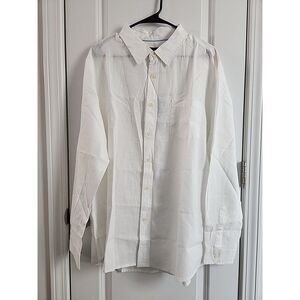 Mens Island Haze Coastal Cool LINEN White long sleeve shirt Size XL/36 NWT